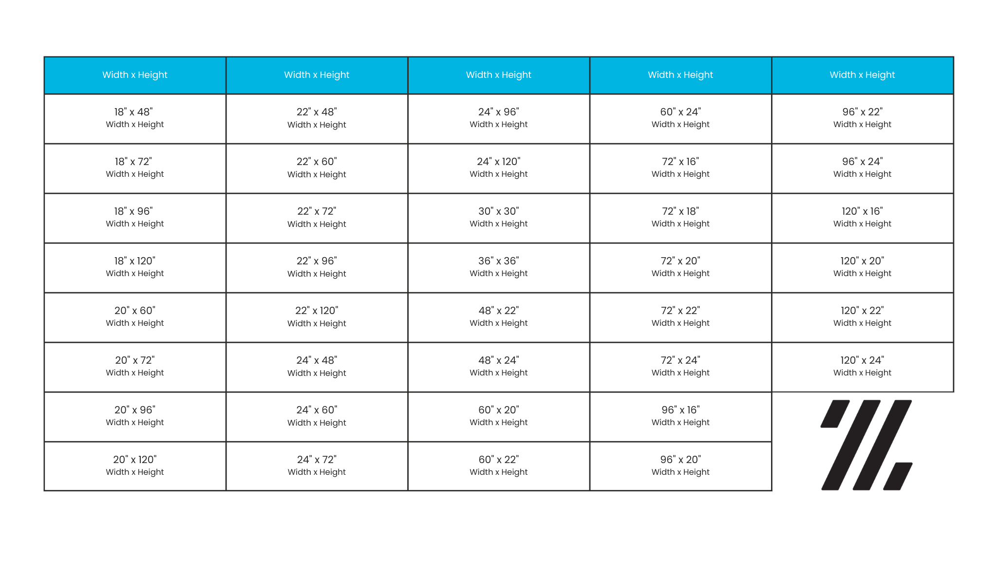 Select Program Sizes
